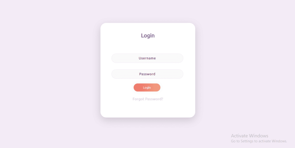login form