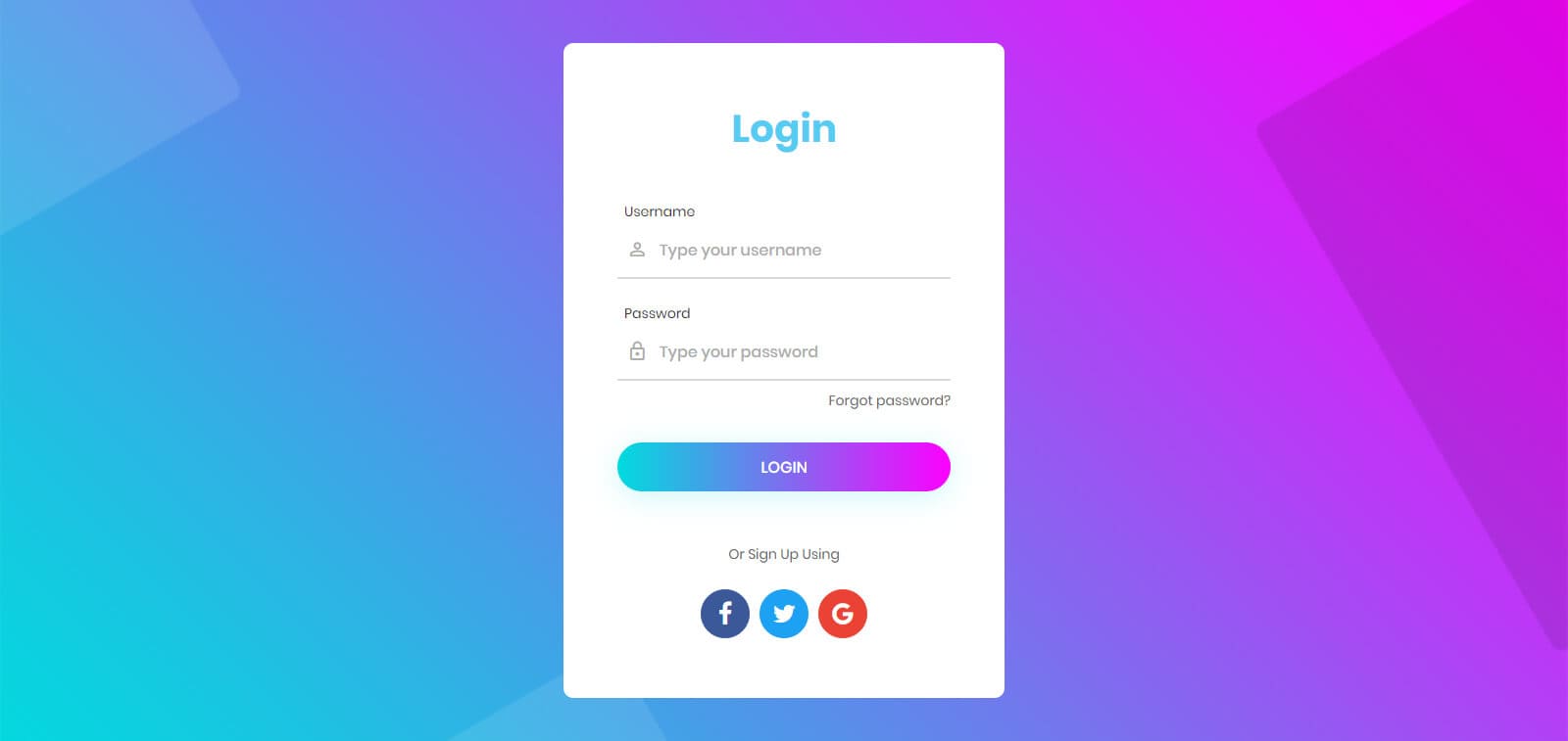 login form