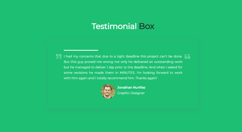 testimonial box