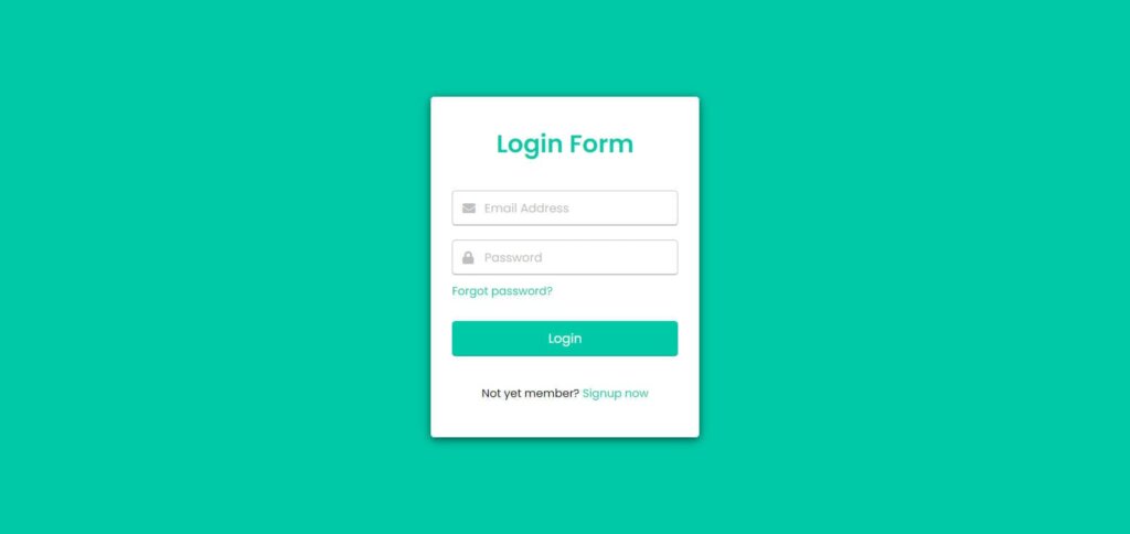 login form