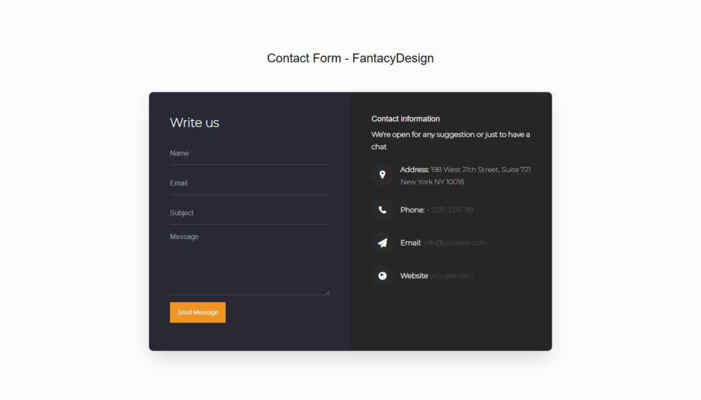 website contact us form