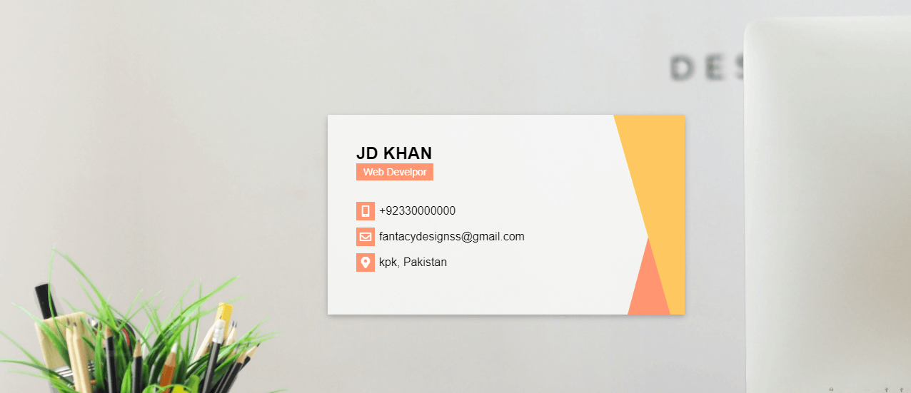 3 business card in html