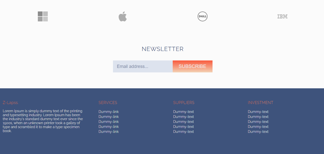 Landing page HTML template