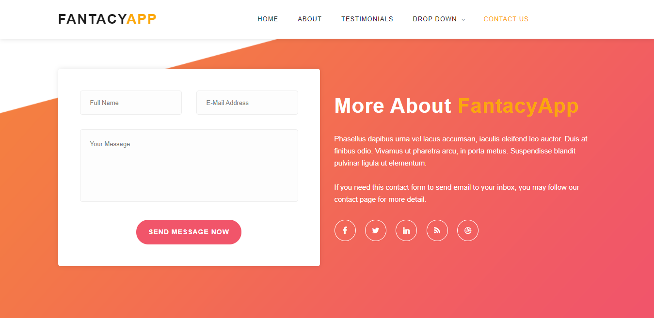 5 1 contact us section - Landing Page - Fantacydesigns