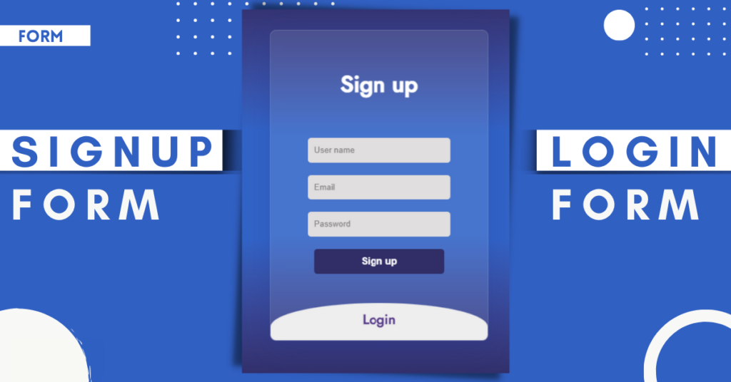 Signup form HTML code Login form html template