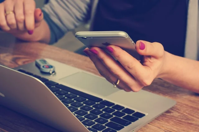  A woman testing her responsive web design.