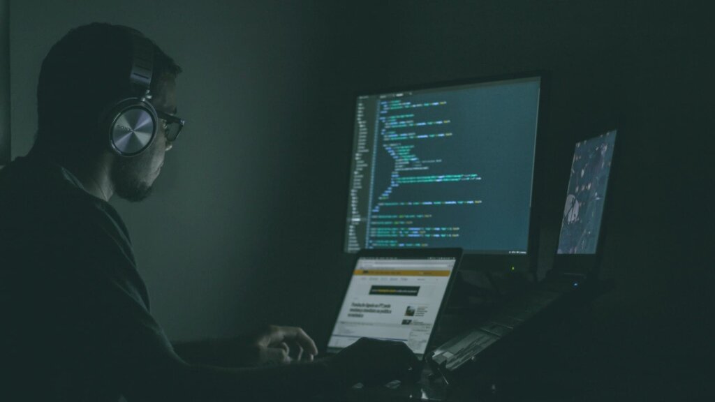 web designer who is hard at work